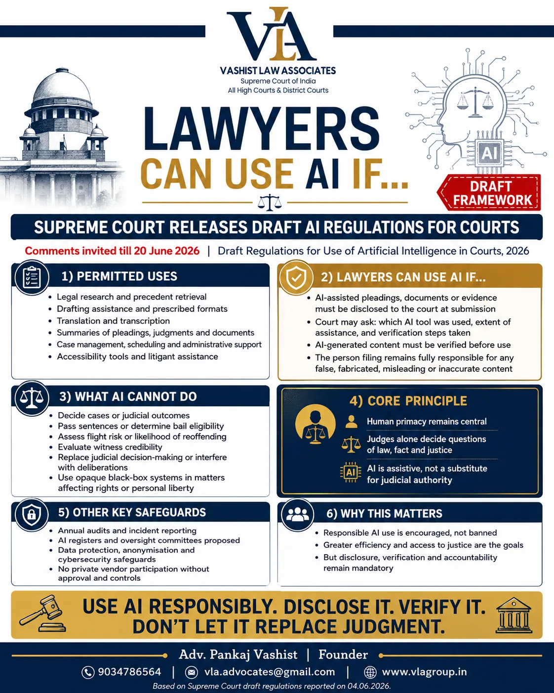 VLA AI use framework legal infographic